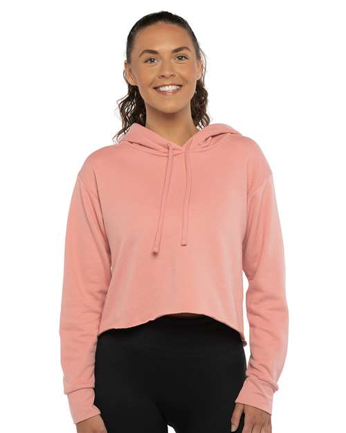 Next Level Women's Laguna Sueded Raw Edge Crop Hoodie Sweatshirt 9384 - HatFlow Company