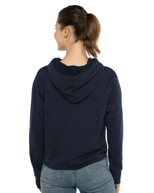Next Level Women's Laguna Sueded Raw Edge Crop Hoodie Sweatshirt 9384 - HatFlow Company