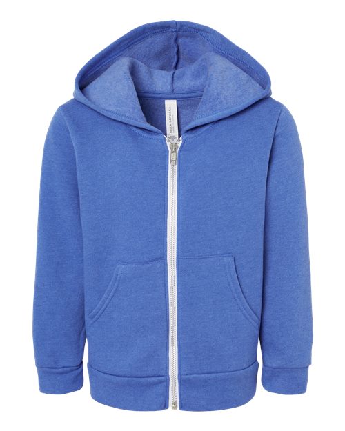 BELLA + CANVAS Toddler Sponge Fleece Full-Zip Hoodie Sweatshirt 3739T