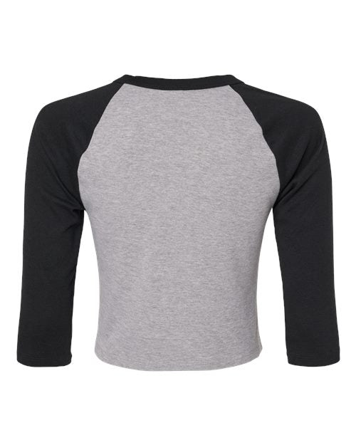BELLA + CANVAS Women's Micro Rib Three-Quarter Raglan Sleeve Baby Tee 1200 - HatFlow Company