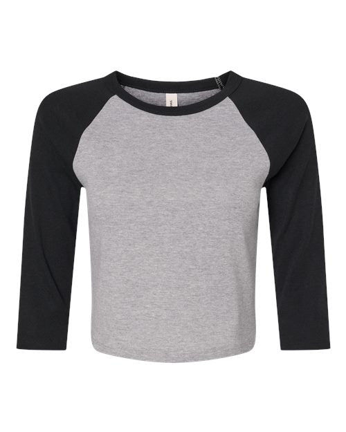 BELLA + CANVAS Women's Micro Rib Three-Quarter Raglan Sleeve Baby Tee 1200 - HatFlow Company