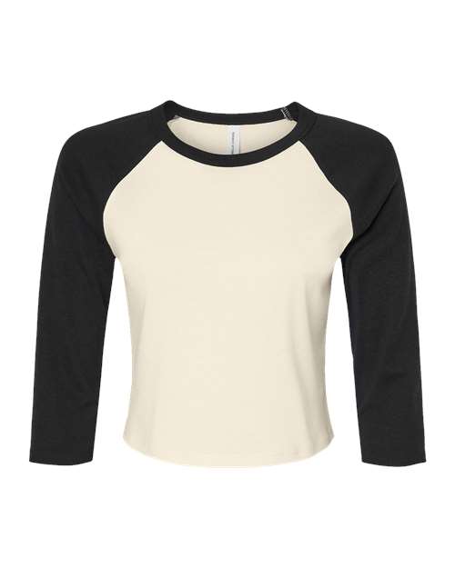 BELLA + CANVAS Women's Micro Rib Three-Quarter Raglan Sleeve Baby Tee 1200 - HatFlow Company