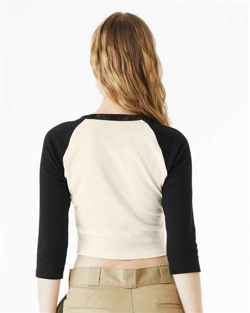 BELLA + CANVAS Women's Micro Rib Three-Quarter Raglan Sleeve Baby Tee 1200 - HatFlow Company