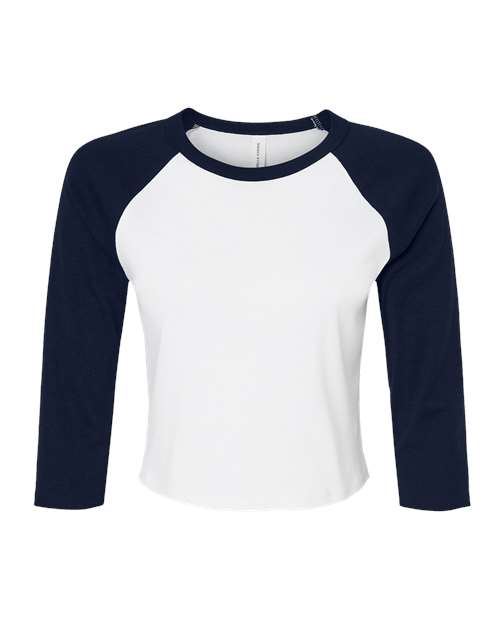 BELLA + CANVAS Women's Micro Rib Three-Quarter Raglan Sleeve Baby Tee 1200 - HatFlow Company