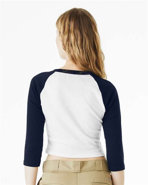 BELLA + CANVAS Women's Micro Rib Three-Quarter Raglan Sleeve Baby Tee 1200 - HatFlow Company
