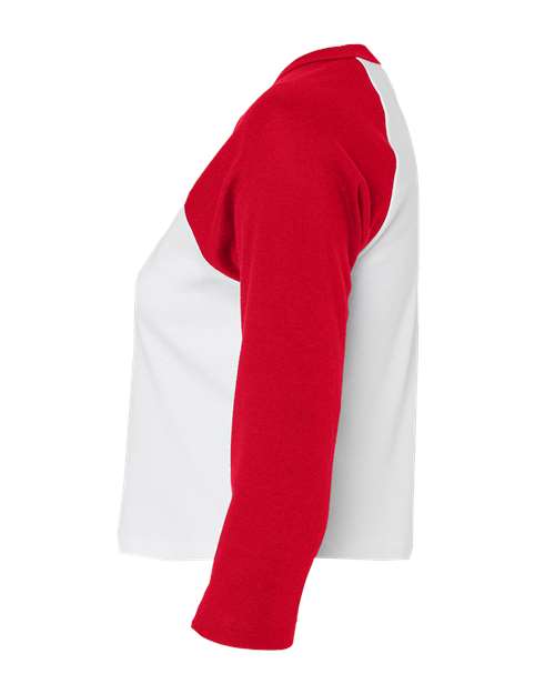 BELLA + CANVAS Women's Micro Rib Three-Quarter Raglan Sleeve Baby Tee 1200 - HatFlow Company