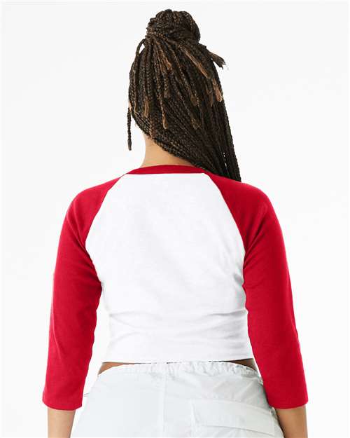 BELLA + CANVAS Women's Micro Rib Three-Quarter Raglan Sleeve Baby Tee 1200 - HatFlow Company
