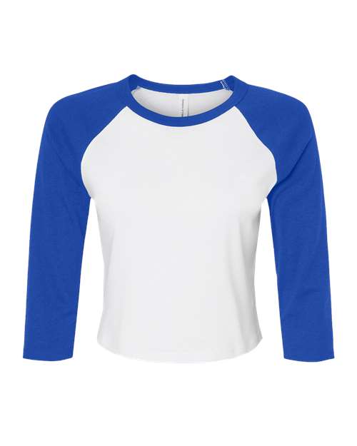 BELLA + CANVAS Women's Micro Rib Three-Quarter Raglan Sleeve Baby Tee 1200 - HatFlow Company