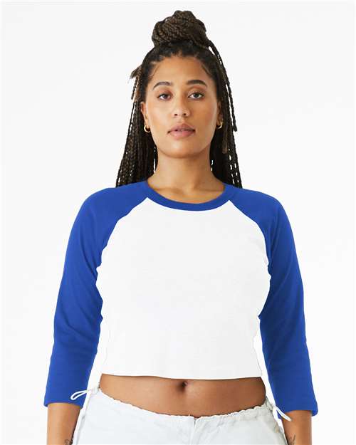 BELLA + CANVAS Women's Micro Rib Three-Quarter Raglan Sleeve Baby Tee 1200 - HatFlow Company