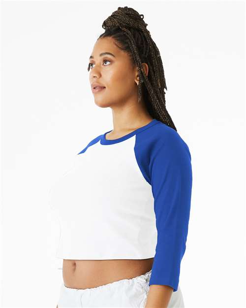BELLA + CANVAS Women's Micro Rib Three-Quarter Raglan Sleeve Baby Tee 1200 - HatFlow Company