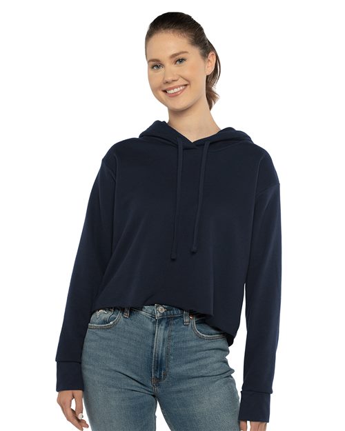 Next Level Women's Laguna Sueded Raw Edge Crop Hoodie Sweatshirt 9384 - HatFlow Company