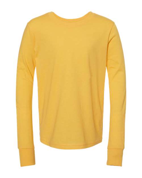 BELLA + CANVAS Youth Heather CVC Long Sleeve Tee 3501YCVC