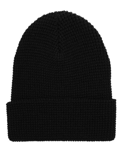 YP Classics Waffle Cuffed Knit Beanie 2501KC - HatFlow Company