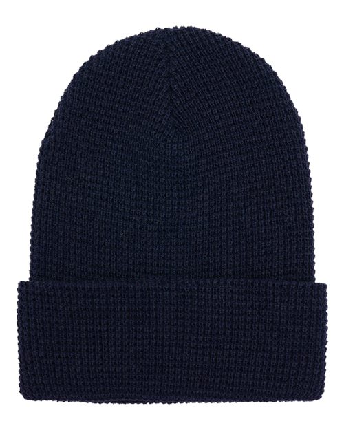 YP Classics Waffle Cuffed Knit Beanie 2501KC - HatFlow Company