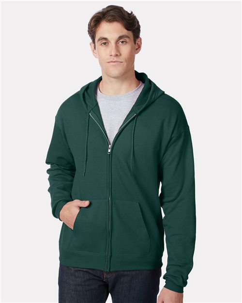Hanes Unisex EcoSmart® Full-Zip Hooded Sweatshirt P180 - HatFlow Company