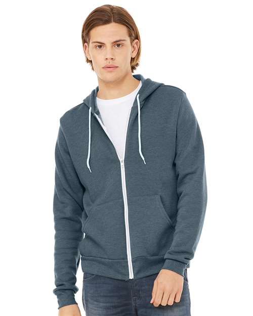 BELLA + CANVAS Unisex Sponge Fleece Full-Zip Hoodie Sweatshirt 3739 - HatFlow Company