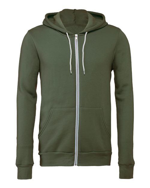 BELLA + CANVAS Unisex Sponge Fleece Full-Zip Hoodie Sweatshirt 3739 - HatFlow Company