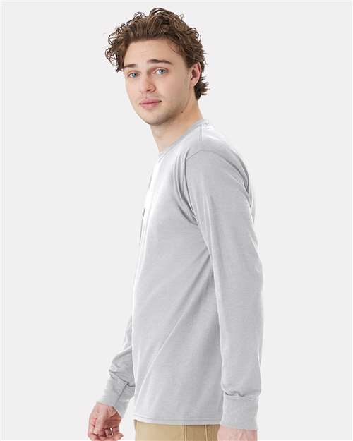 Hanes Unisex Workwear Long Sleeve Pocket T-Shirt W120 - HatFlow Company