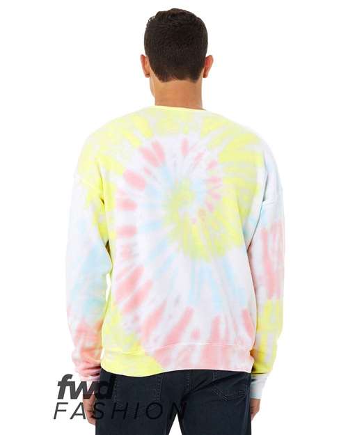 BELLA + CANVAS Unisex FWD Fashion Tie-Dyed Crewneck Sweatshirt 3945RD - HatFlow Company