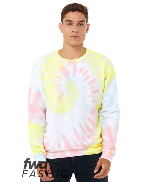 BELLA + CANVAS Unisex FWD Fashion Tie-Dyed Crewneck Sweatshirt 3945RD - HatFlow Company