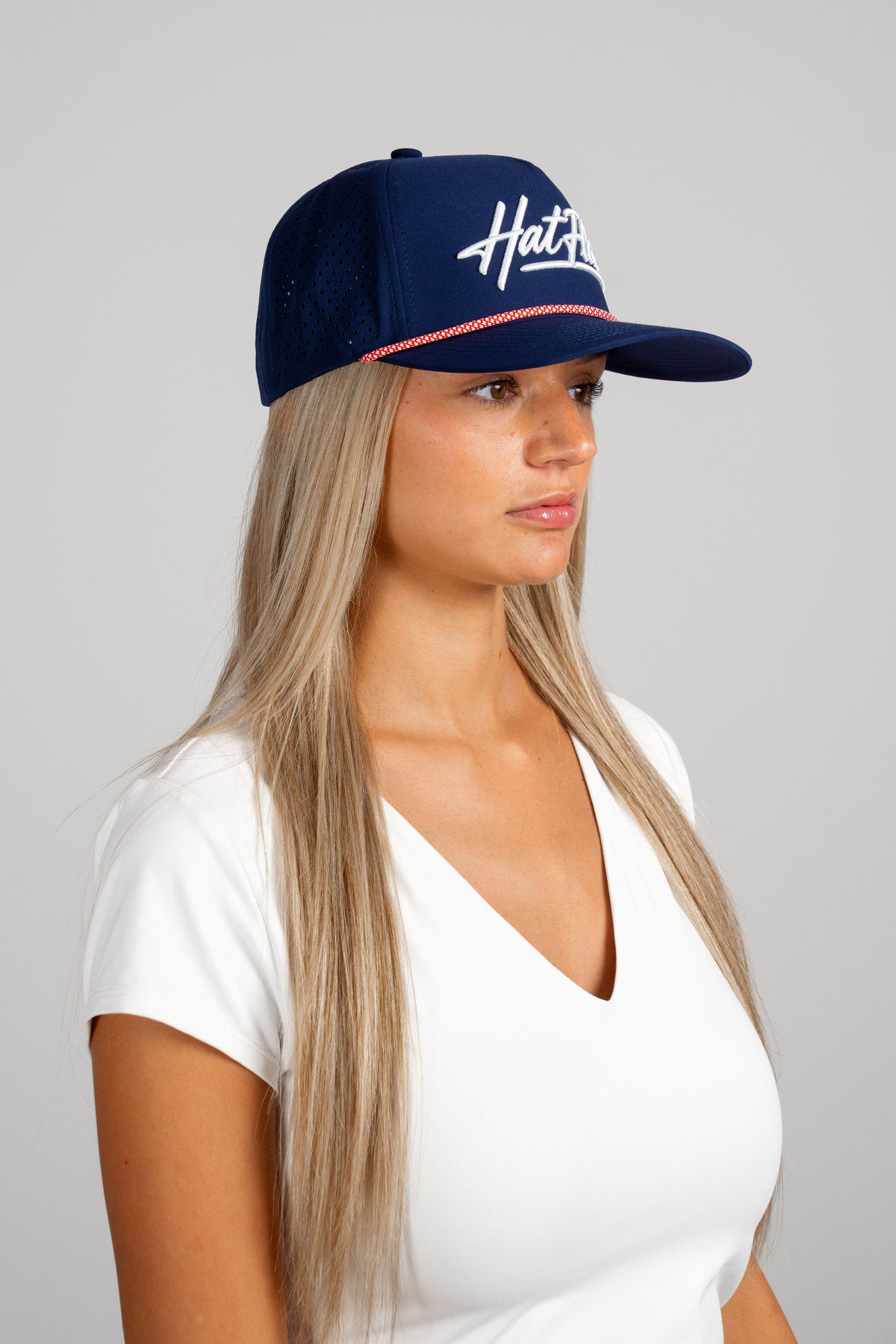 HatFlow Performance Rope Hat – Navy with Red/White Rope