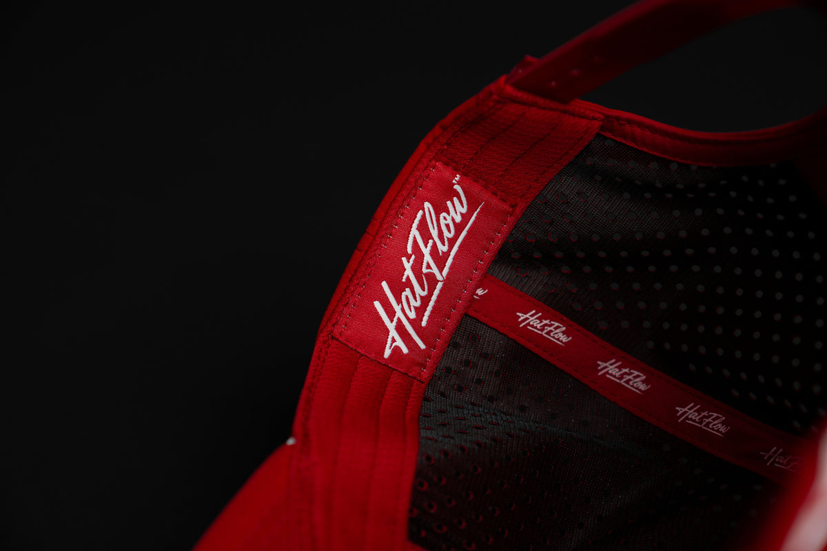 Garnet perforated back panels and adjustable snapback on HatFlow SC hat