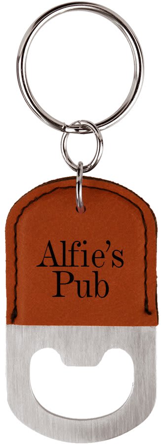 Oval Laserable Leatherette Bottle Opener Keychain - HatFlow Company