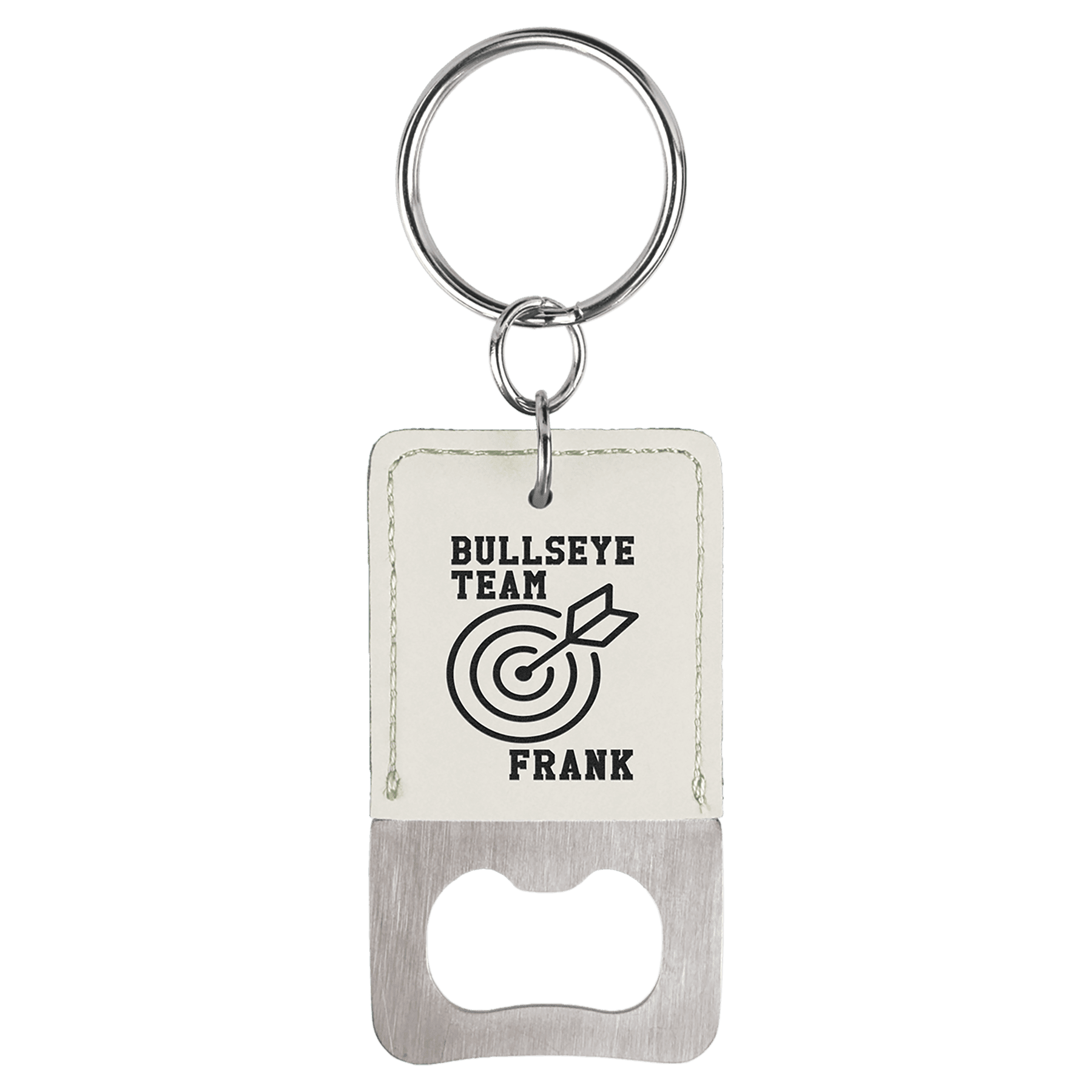 Rectangle Laserable Leatherette Bottle Opener Keychain - HatFlow Company