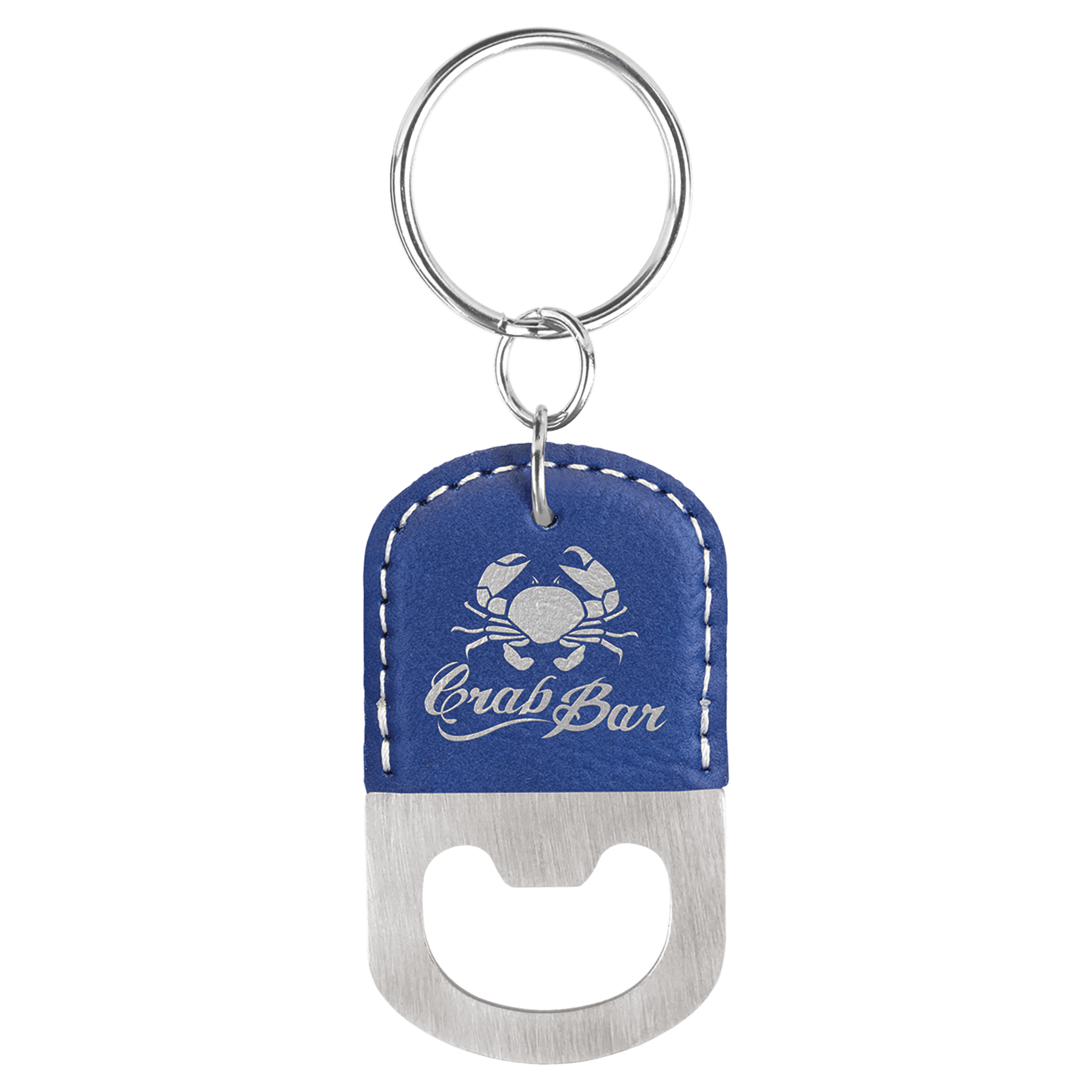 Oval Laserable Leatherette Bottle Opener Keychain - HatFlow Company