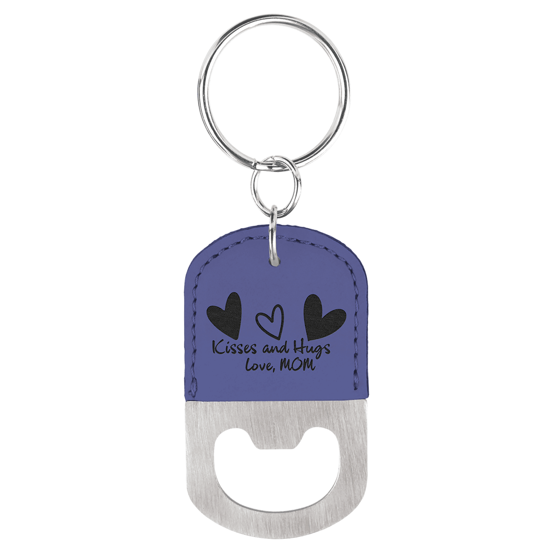 Oval Laserable Leatherette Bottle Opener Keychain - HatFlow Company