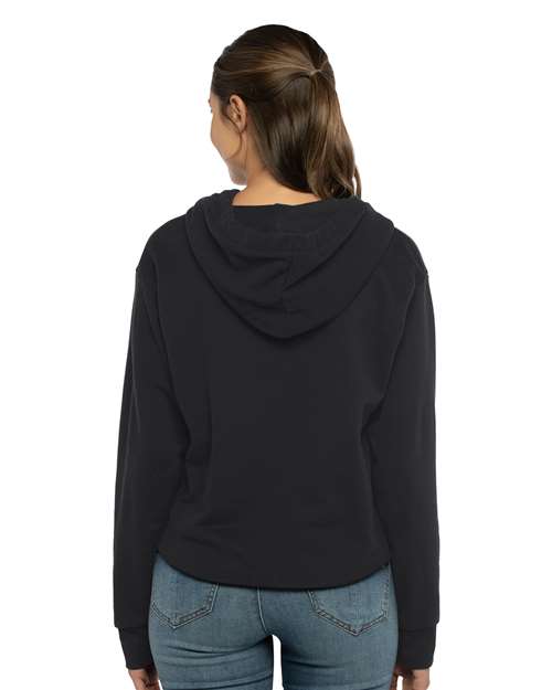 Next Level Women's Laguna Sueded Raw Edge Crop Hoodie Sweatshirt 9384 - HatFlow Company