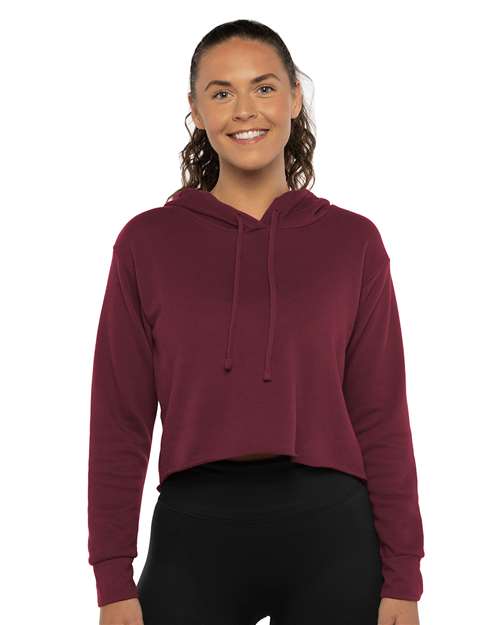 Next Level Women's Laguna Sueded Raw Edge Crop Hoodie Sweatshirt 9384 - HatFlow Company