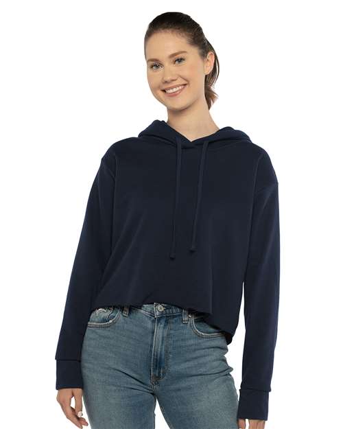 Next Level Women's Laguna Sueded Raw Edge Crop Hoodie Sweatshirt 9384 - HatFlow Company