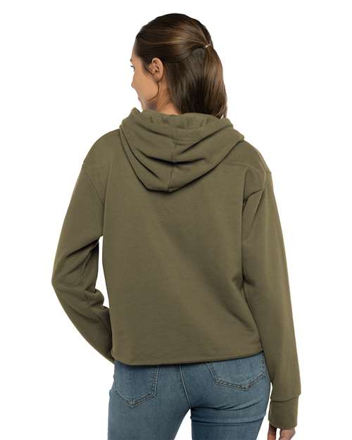 Next Level Women's Laguna Sueded Raw Edge Crop Hoodie Sweatshirt 9384 - HatFlow Company