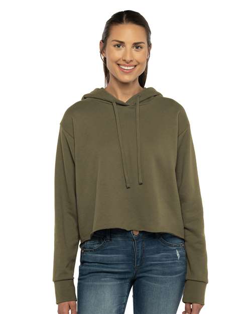 Next Level Women's Laguna Sueded Raw Edge Crop Hoodie Sweatshirt 9384 - HatFlow Company