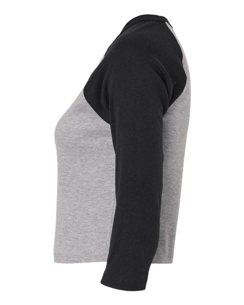 BELLA + CANVAS Women's Micro Rib Three-Quarter Raglan Sleeve Baby Tee 1200 - HatFlow Company