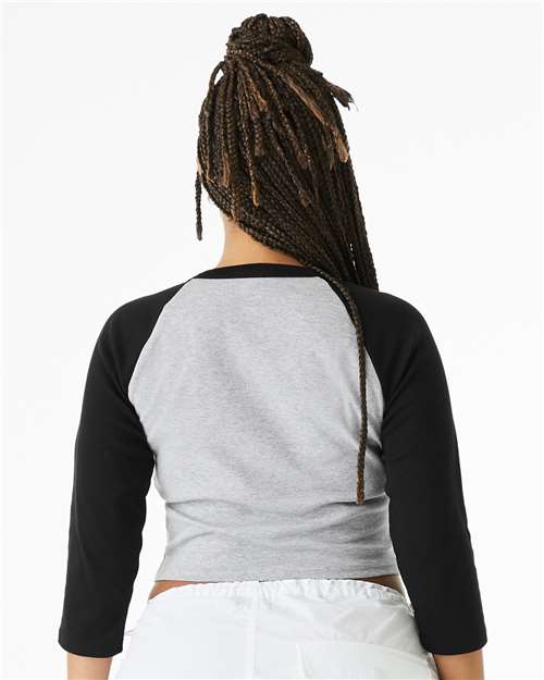 BELLA + CANVAS Women's Micro Rib Three-Quarter Raglan Sleeve Baby Tee 1200 - HatFlow Company