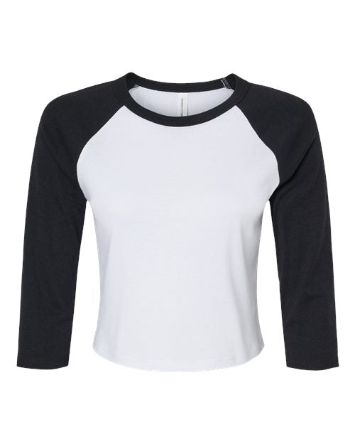 BELLA + CANVAS Women's Micro Rib Three-Quarter Raglan Sleeve Baby Tee 1200 - HatFlow Company