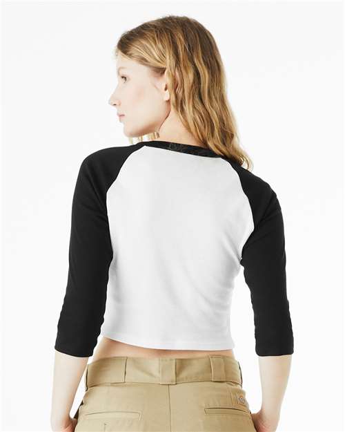 BELLA + CANVAS Women's Micro Rib Three-Quarter Raglan Sleeve Baby Tee 1200 - HatFlow Company