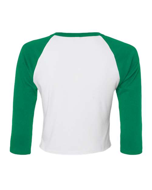 BELLA + CANVAS Women's Micro Rib Three-Quarter Raglan Sleeve Baby Tee 1200 - HatFlow Company