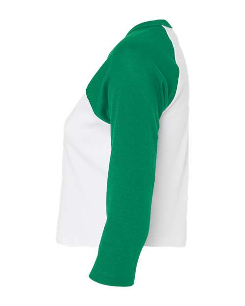BELLA + CANVAS Women's Micro Rib Three-Quarter Raglan Sleeve Baby Tee 1200 - HatFlow Company
