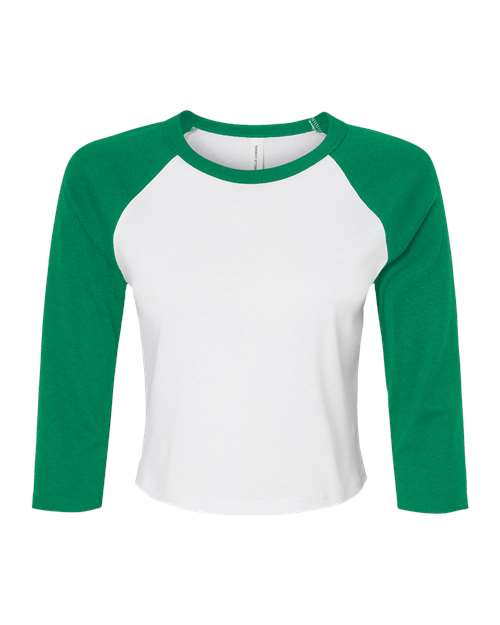 BELLA + CANVAS Women's Micro Rib Three-Quarter Raglan Sleeve Baby Tee 1200 - HatFlow Company