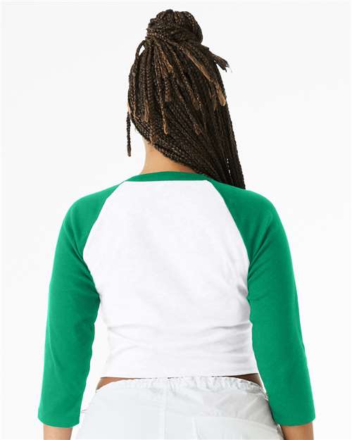 BELLA + CANVAS Women's Micro Rib Three-Quarter Raglan Sleeve Baby Tee 1200 - HatFlow Company