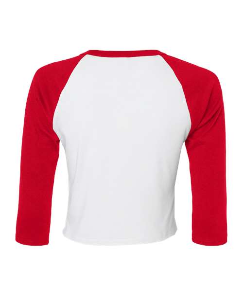 BELLA + CANVAS Women's Micro Rib Three-Quarter Raglan Sleeve Baby Tee 1200 - HatFlow Company