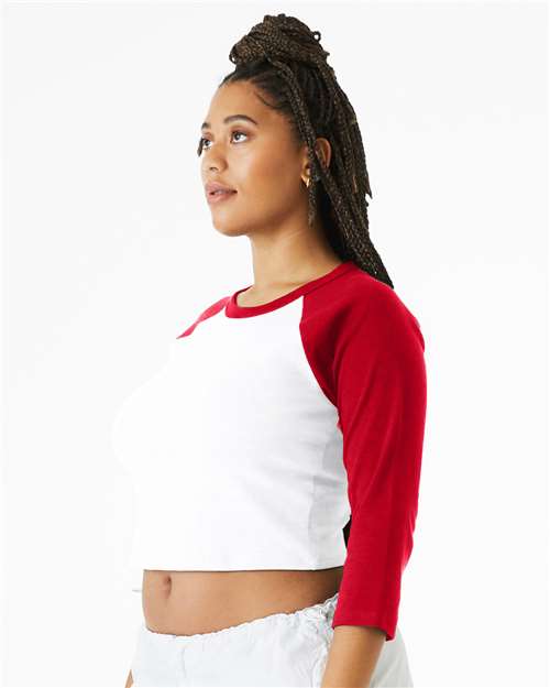 BELLA + CANVAS Women's Micro Rib Three-Quarter Raglan Sleeve Baby Tee 1200 - HatFlow Company