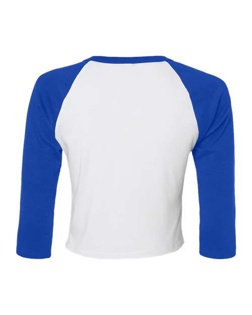 BELLA + CANVAS Women's Micro Rib Three-Quarter Raglan Sleeve Baby Tee 1200 - HatFlow Company