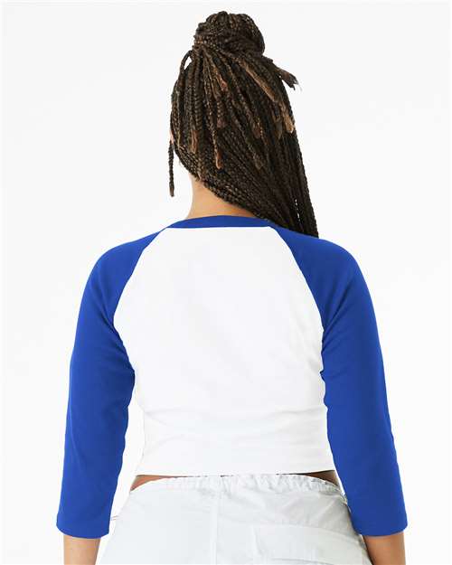 BELLA + CANVAS Women's Micro Rib Three-Quarter Raglan Sleeve Baby Tee 1200 - HatFlow Company