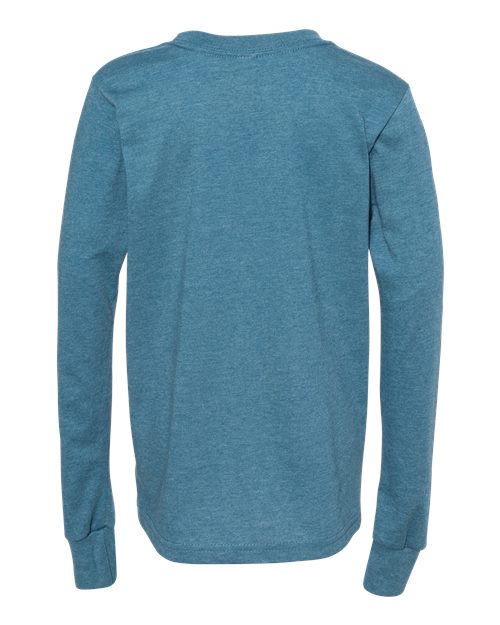 BELLA + CANVAS Youth Heather CVC Long Sleeve Tee 3501YCVC