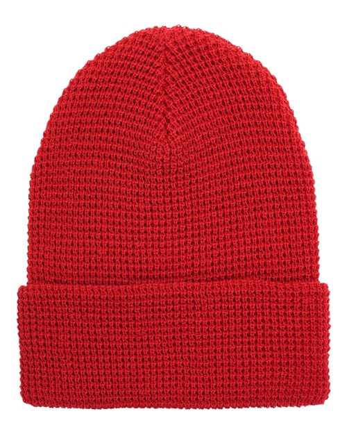 YP Classics Waffle Cuffed Knit Beanie 2501KC - HatFlow Company