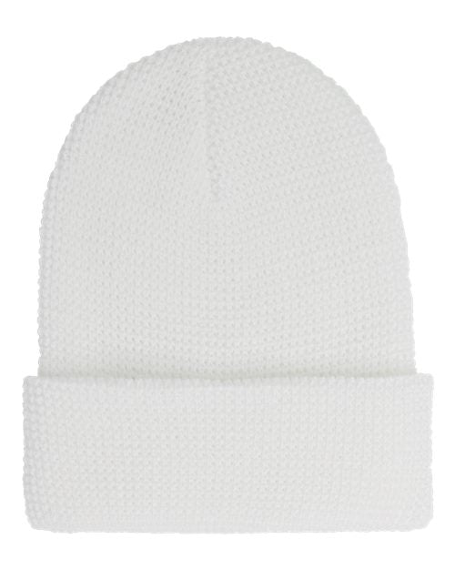 YP Classics Waffle Cuffed Knit Beanie 2501KC - HatFlow Company